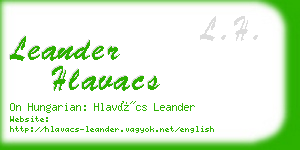 leander hlavacs business card